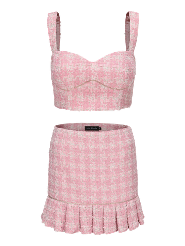 Chelsea Tweed Skirt Set (Pink) - Nana Jacqueline - Modalova