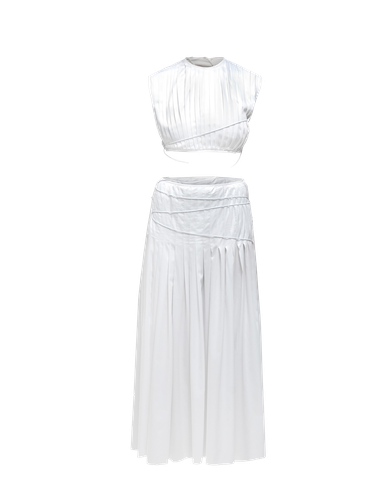 ERSIN White Pleated Two Piece Dress - MAET - Modalova
