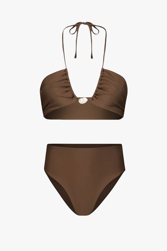 Bahia Bikini with Pearl & High-Waisted Bottom in - Bottom - XS - Bikini bottoms - Sara Cristina - Modalova