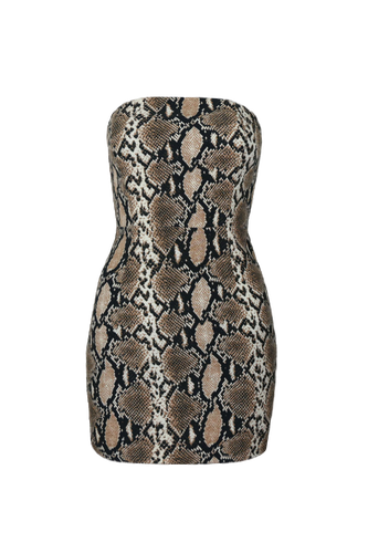 Irena Snake Mini Dress - Lora Istanbul - Modalova