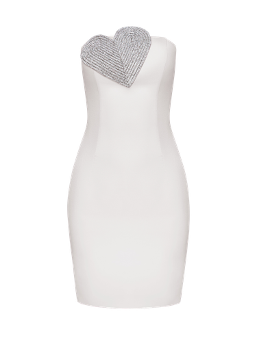 Heart-Embellished Strapless Mini Dress - NDS The Label - Modalova