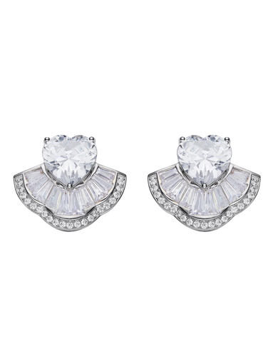 Emilia Heart Earrings (White) (Final Sale) - Nana Jacqueline - Modalova