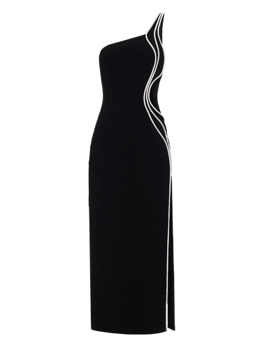 One-Shoulder Cutout Embellished Maxi Dress in Black - NDS The Label - Modalova