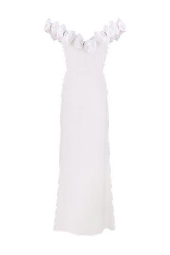 Maxi dress with bows - Total White - Modalova