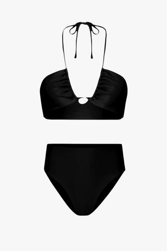 Bahia Bikini with Pearl & High-Waisted Bottom in - Bottom - XL - Bikini bottoms - Sara Cristina - Modalova