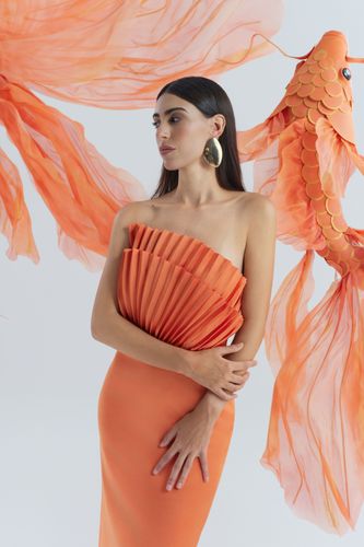 Rory Pleated Gown | Women's Midi dresses - JUSTIN TONG - Modalova