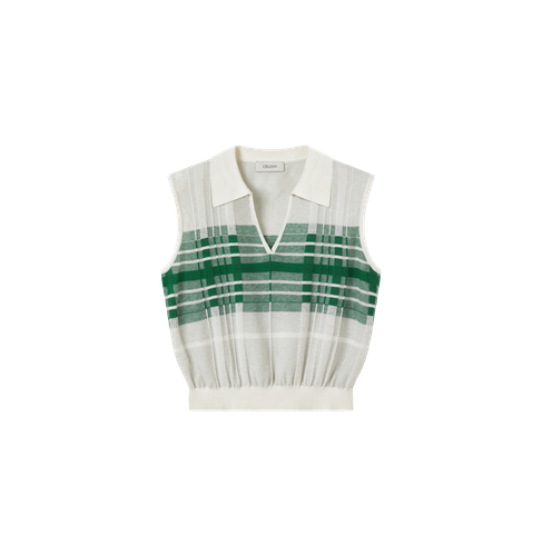 CHECKED LAPEL KNITTED VEST - S - Vests - CRUSH Collection - Modalova