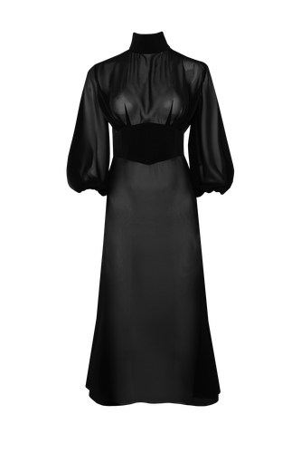Sheer Corset Dress | Women's Jet Midi dresses - Vestiaire d'un Oiseau Libre - Modalova