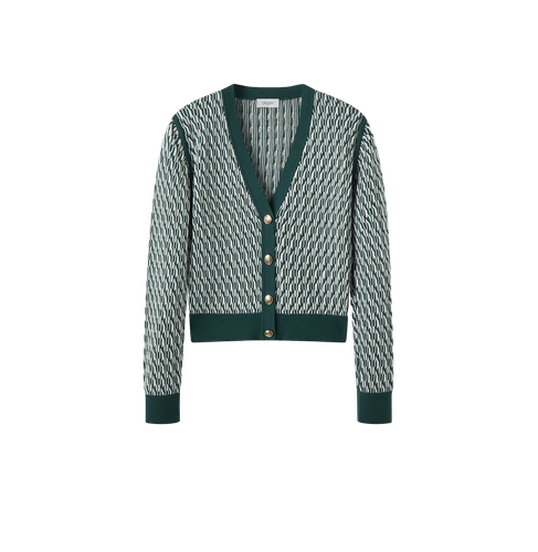 COTTON AND CASHMERE TWO-TONE CARDIGAN | Women's Cardigans - CRUSH Collection - Modalova