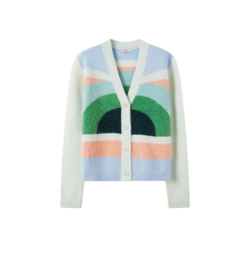 FLUFFY RAINBOW CASHMERE CARDIGAN | Women's Cardigans - CRUSH Collection - Modalova