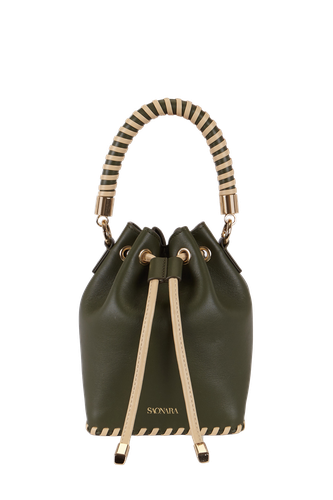 MINI BUCKET ARMY / SKIN CREAM | Women's Bucket bags - Saonara - Modalova