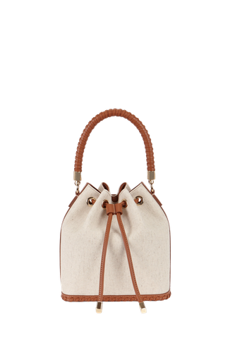 BUCKET LINEN / CARAMEL LEATHER | Women's Bucket bags - Saonara - Modalova