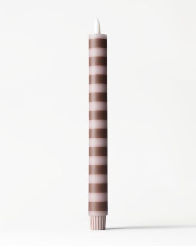 Bougie De Table Led ⌀2,5 X 27,3 Cm Rayures -naturel () - HEMA - Modalova