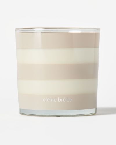 Bougie Parfumée ⌀10x10cm Verre Rayures Crème Brûlée () - HEMA - Modalova
