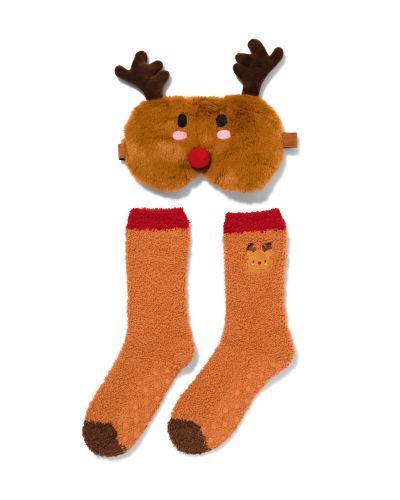 Masque De Sommeil Et Chaussettes Renne Noël - HEMA - Modalova