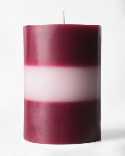 Bougies Piliers ⌀7x10cm Rayures -aubergine () - HEMA - Modalova