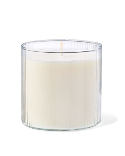 Bougie Parfumée En Verre Strié Ø 10 X 10 Lin - HEMA - Modalova