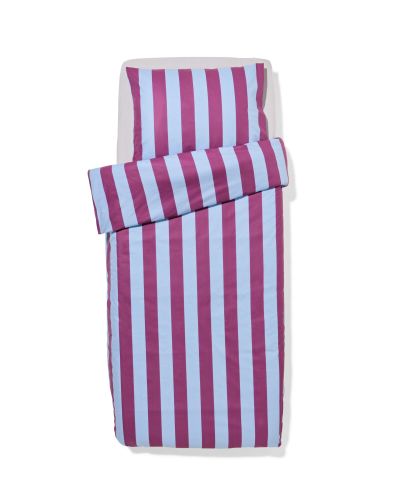 Housse De Couette 140x200/220cm Coton Doux Rayé Bleu-violet () - HEMA - Modalova