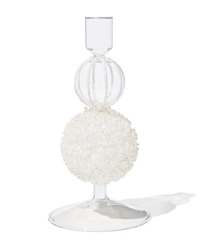 Bougeoir ⌀9,5 X 18,1 Cm Verre Perles - HEMA - Modalova