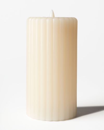 Bougie Pilier Led ⌀7,5 X 15 Cm Nervurée Jaune Clair () - HEMA - Modalova