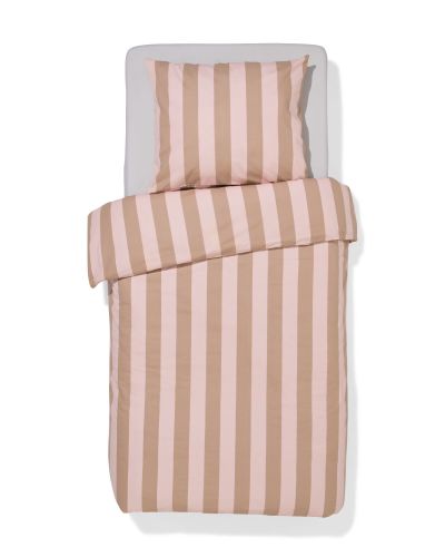 Housse De Couette 140x200/220cm Coton Doux Rayé Rose () - HEMA - Modalova