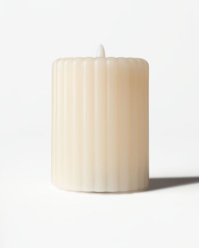 Bougie Pilier Led ⌀7,5 X 10 Cm Nervurée Jaune Clair () - HEMA - Modalova