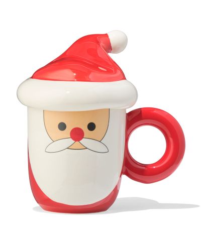 Mug 14 X 16,5 Cm Céramique Père Noël Avec Couvercle - HEMA - Modalova