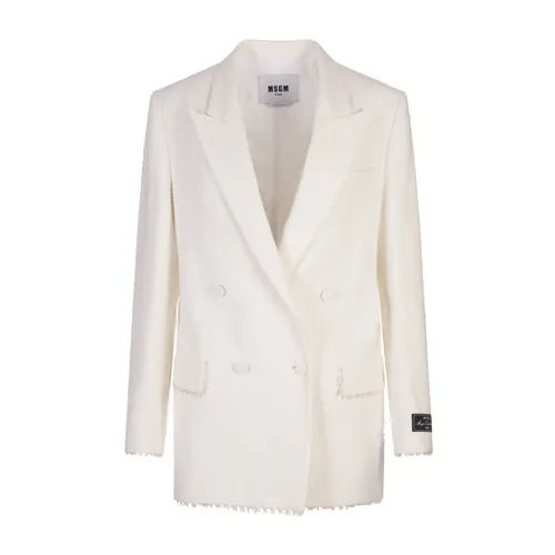 Msgm - Jackets > Blazers - White - Msgm - Modalova