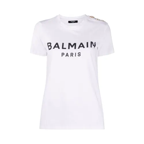 Balmain - Tops > T-Shirts - White - Balmain - Modalova