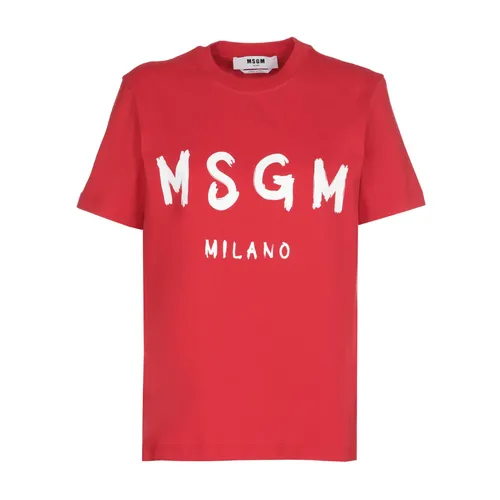 Msgm - Tops > T-Shirts - Red - Msgm - Modalova