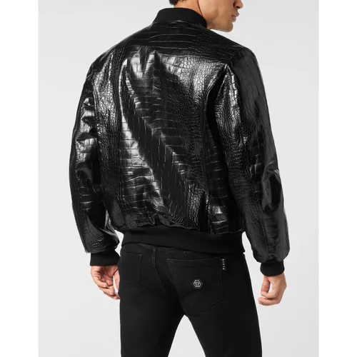 Jackets > Leather Jackets - - Philipp Plein - Modalova
