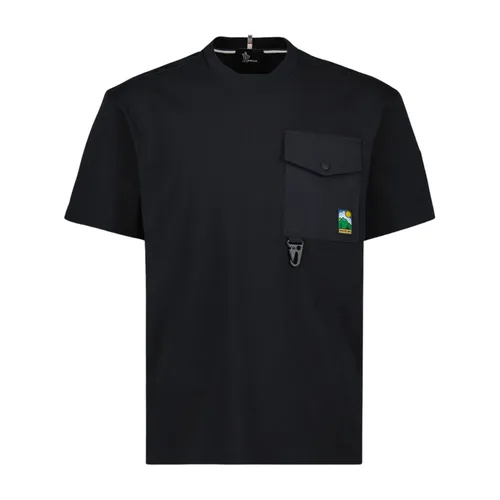 Moncler - Tops > T-Shirts - Black - Moncler - Modalova