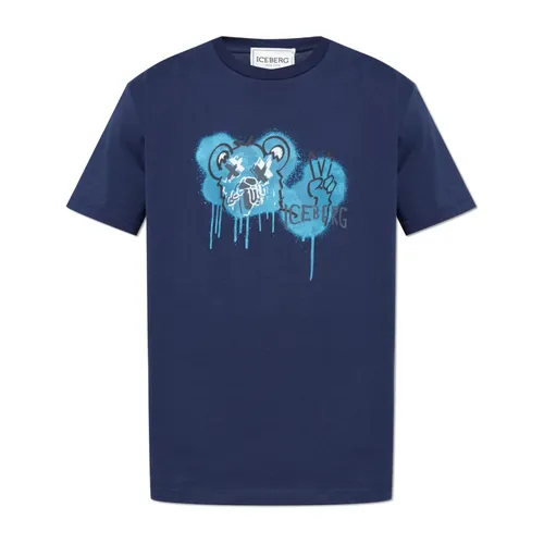 Iceberg - Tops > T-Shirts - Blue - Iceberg - Modalova