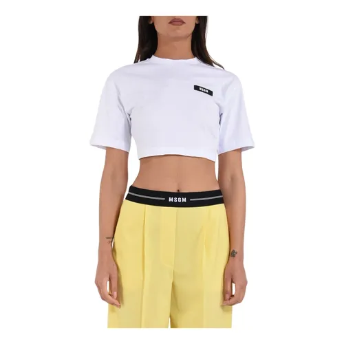 Msgm - Tops > T-Shirts - White - Msgm - Modalova