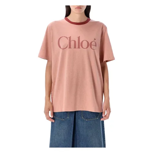 Chloé - Tops > T-Shirts - Pink - Chloé - Modalova