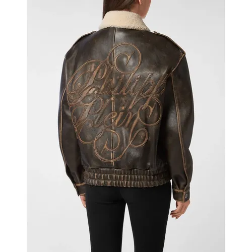 Jackets > Leather Jackets - - Philipp Plein - Modalova