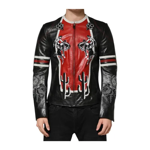 Jackets > Leather Jackets - - Dolce & Gabbana - Modalova