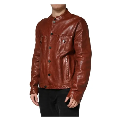 Jackets > Leather Jackets - - Dolce & Gabbana - Modalova