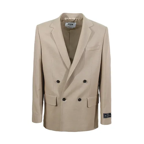 Msgm - Jackets > Blazers - Beige - Msgm - Modalova