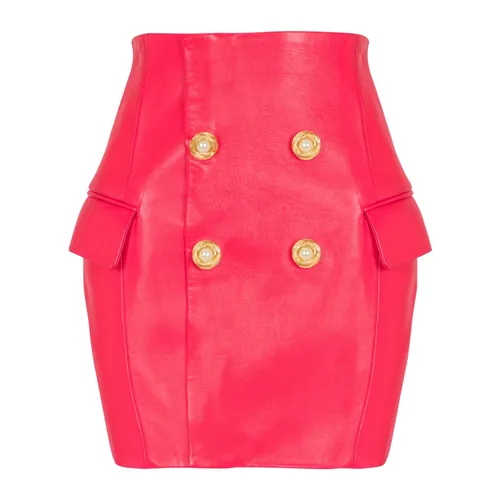Skirts > Leather Skirts - - Balmain - Modalova