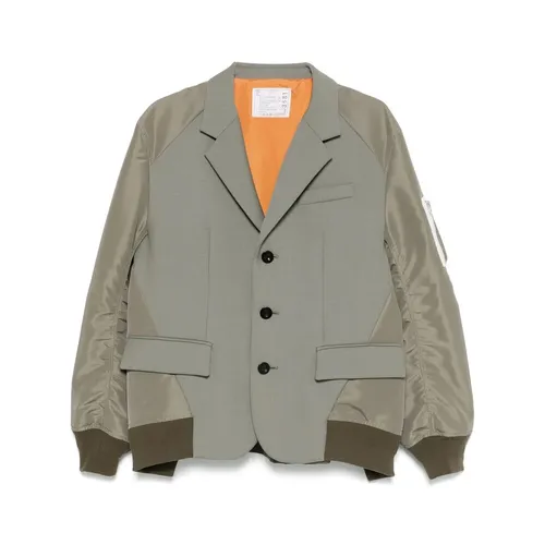 Sacai - Jackets > Blazers - Green - Sacai - Modalova