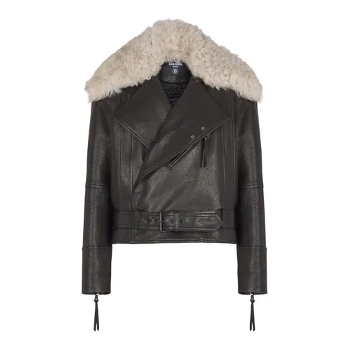 Jackets > Leather Jackets - - Balmain - Modalova