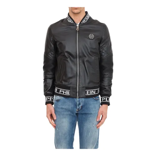 Jackets > Leather Jackets - - Philipp Plein - Modalova