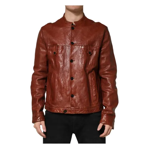 Jackets > Leather Jackets - - Dolce & Gabbana - Modalova