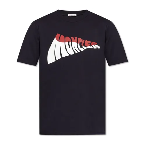 Moncler - Tops > T-Shirts - Blue - Moncler - Modalova