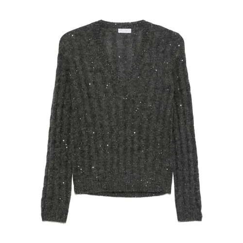 Knitwear > V-neck Knitwear - - Brunello Cucinelli - Modalova