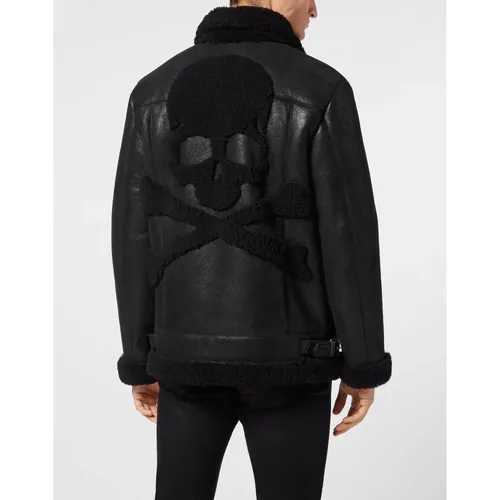 Jackets > Leather Jackets - - Philipp Plein - Modalova