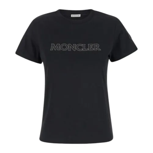 Moncler - Tops > T-Shirts - Black - Moncler - Modalova