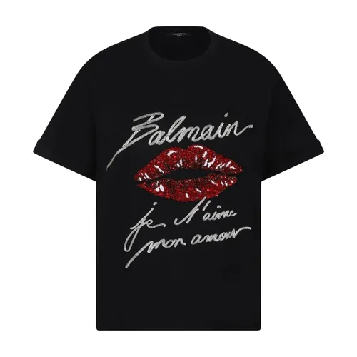 Balmain - Tops > T-Shirts - Black - Balmain - Modalova