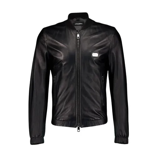 Jackets > Leather Jackets - - Dolce & Gabbana - Modalova